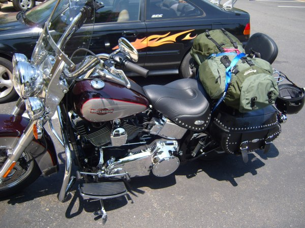 Yngve was riding a Harley Davidson Heritage