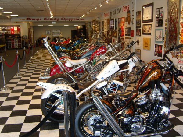 inside Orange County Choppers showroom