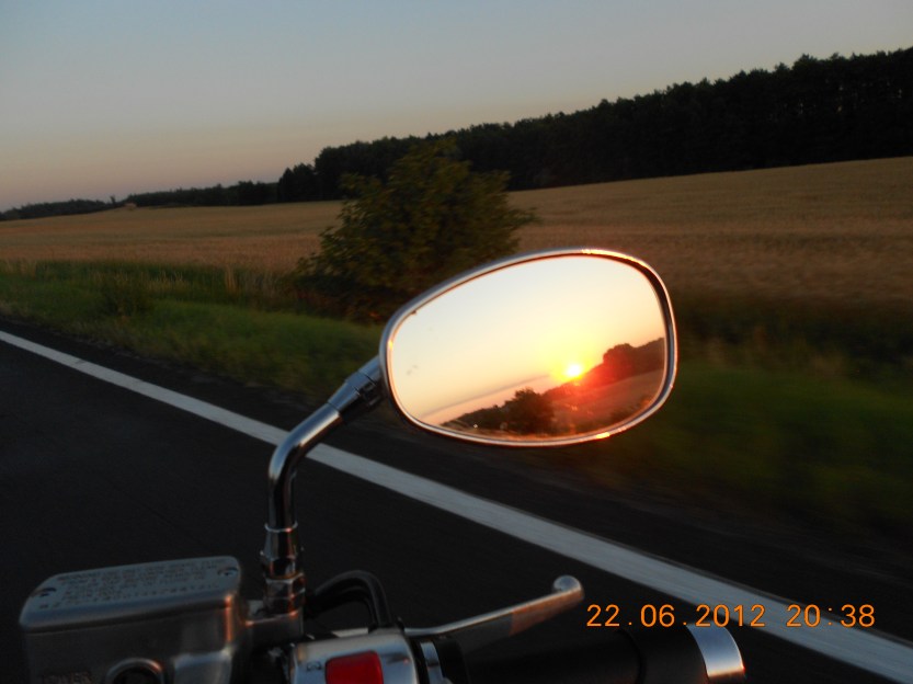 The sunset in the mirror