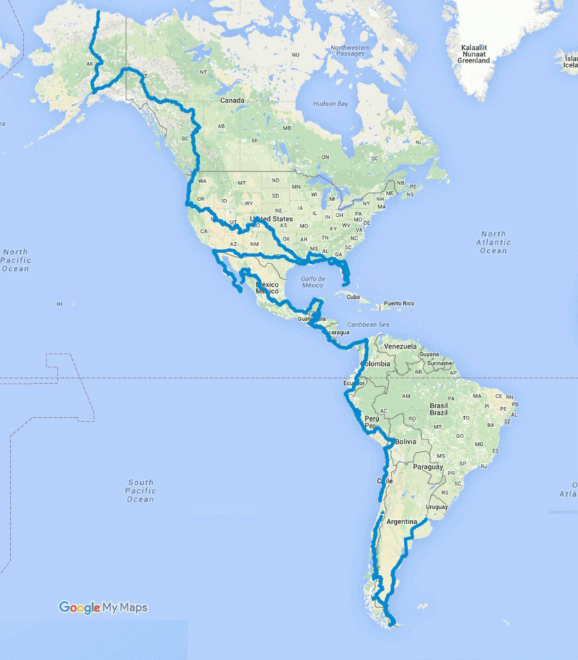 My Pan American Highway route