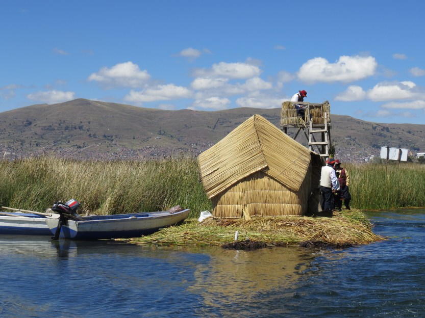 Lake Titicaca , Uros islands, Puno Peru