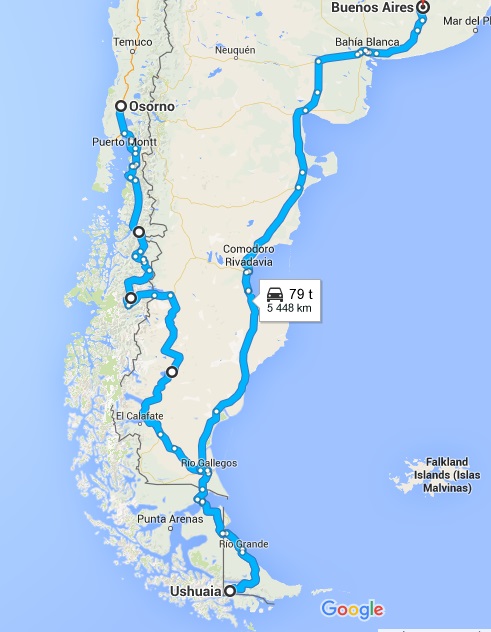 Osorno - Ushuaia - Buenos Aires